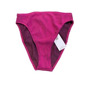 Good American Womens Always Fits Bikini Bottoms Fushia Pink Size 3/4 NWT